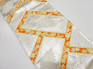 アンティーク　桧垣に菊模様織り出し袋帯（着用可）